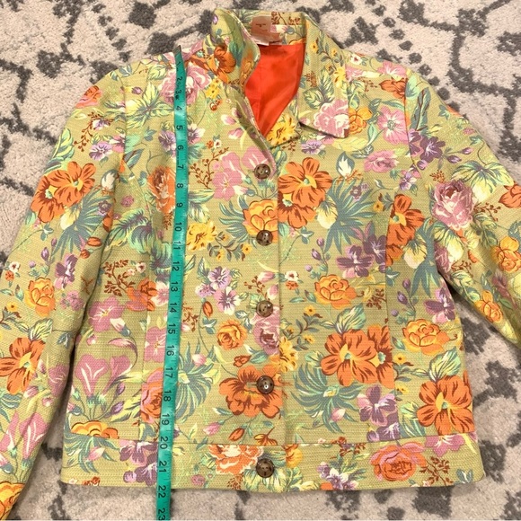 Coldwater Creek Woman’s Floral Blazer Jacket Petite Size Medium - Picture 13 of 14